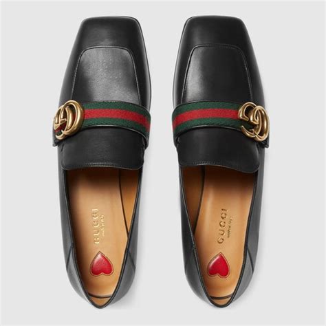 gucci leather double-g loafer pump size fit|gucci fluffy loafers.